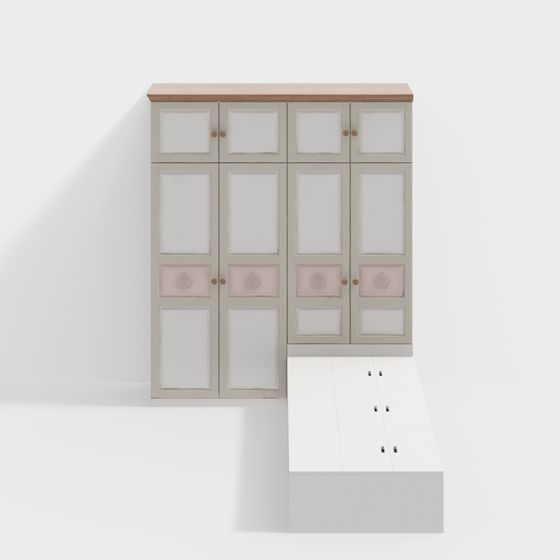 Elegant Wardrobe 3D model for Modern Interiors