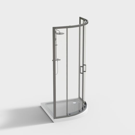 Modern Semicircular Shower Room 3D model