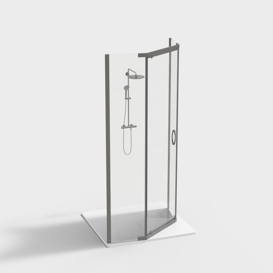 Modern Minimalist Shower Room 3D Model