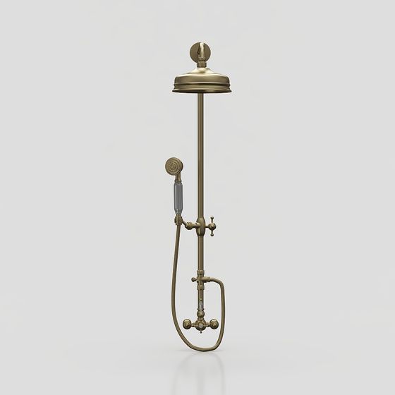Classic Brass Shower System 3D model