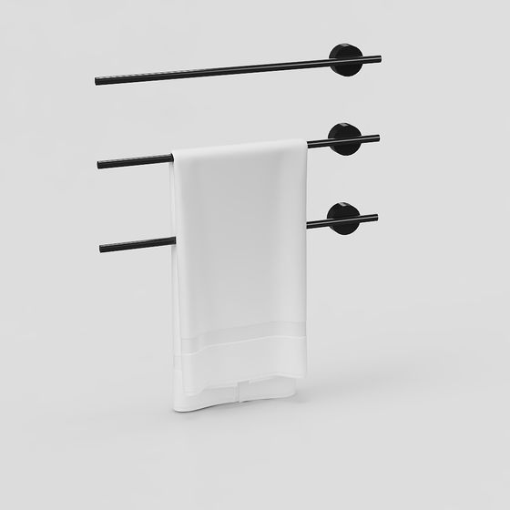 Elegant Minimalist Towel Rack 3D model