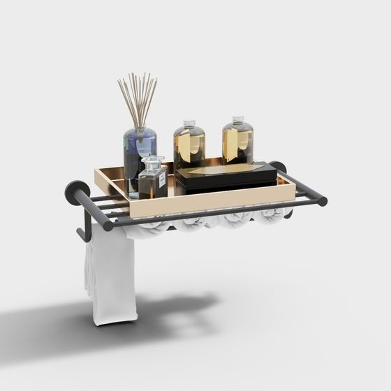 Elegant Bathroom Tray 3D model for Modern Interiors