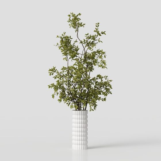 Vibrant Green Plant 3D Model for Creative Projects