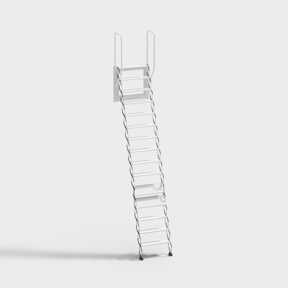 Industrial Metal Staircase 3D Model – Low-Poly Metal Design