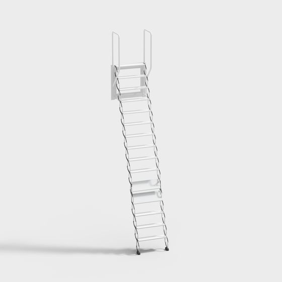 Industrial Metal Staircase 3D model
