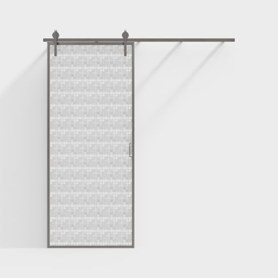 Industrial Style Sliding Door 3D model
