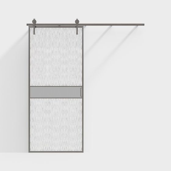 Elegant Barn Door 3D model for Diverse Spaces