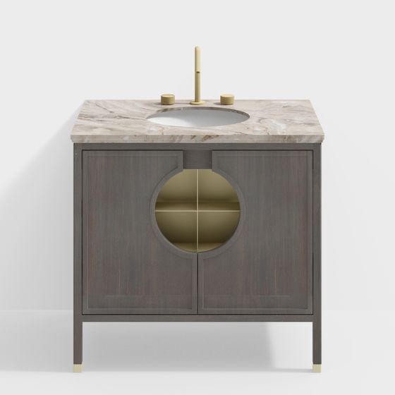 Stylish 3D Bathroom Cabinet Model for Modern Spaces