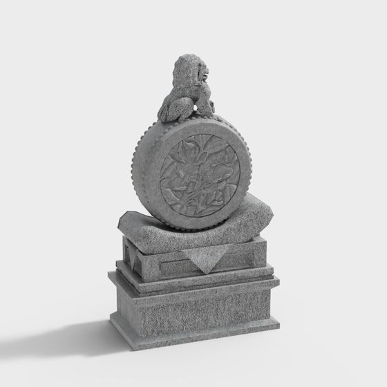 Stone Guardian Lion 3D model