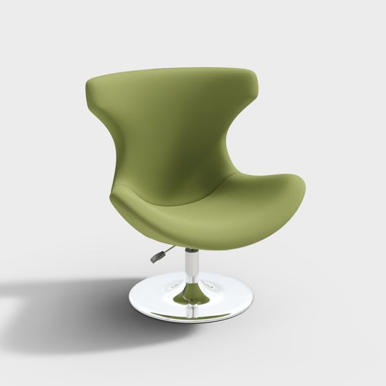 Swan Chair 3D model in Olive Green