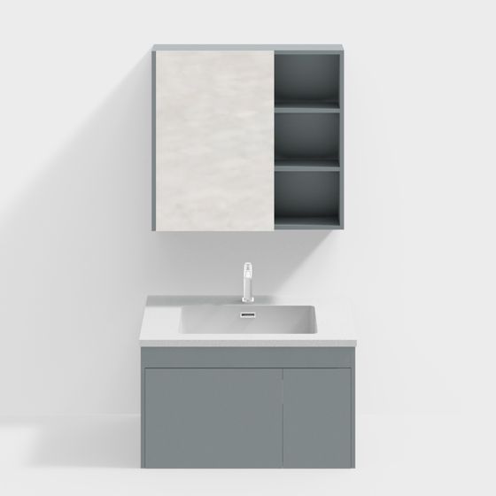 Modern Minimalist Bathroom Cabinet 3D model