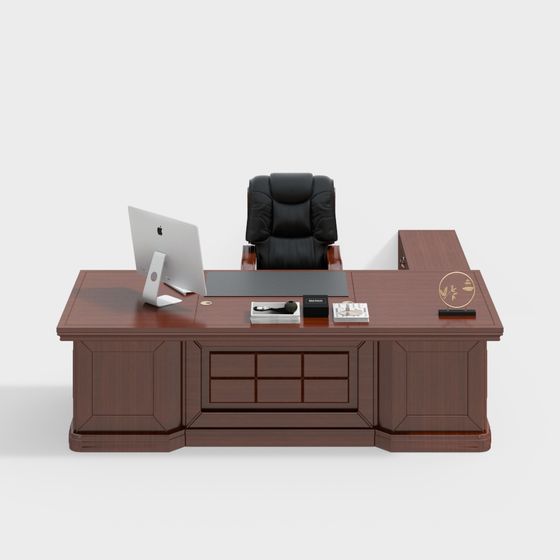 Elegant Executive Desk 3D model for Modern Offices