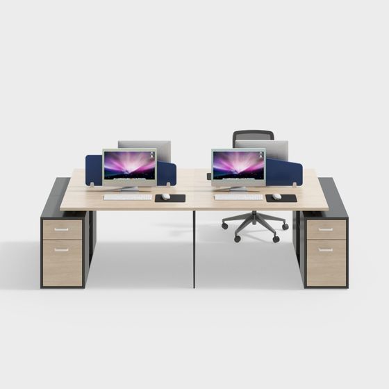 Stylish Low-Poly Desk 3D Model for Modern Offices