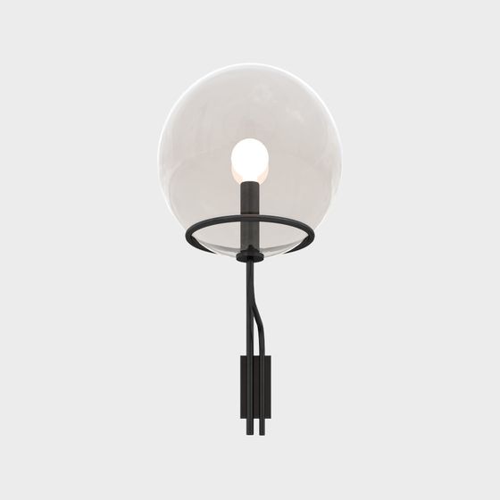 Stylish Black and White Wall Lamp 3D model for Modern Interiors