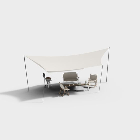 Outdoor Leisure Area 3D model for Relaxing Retreats