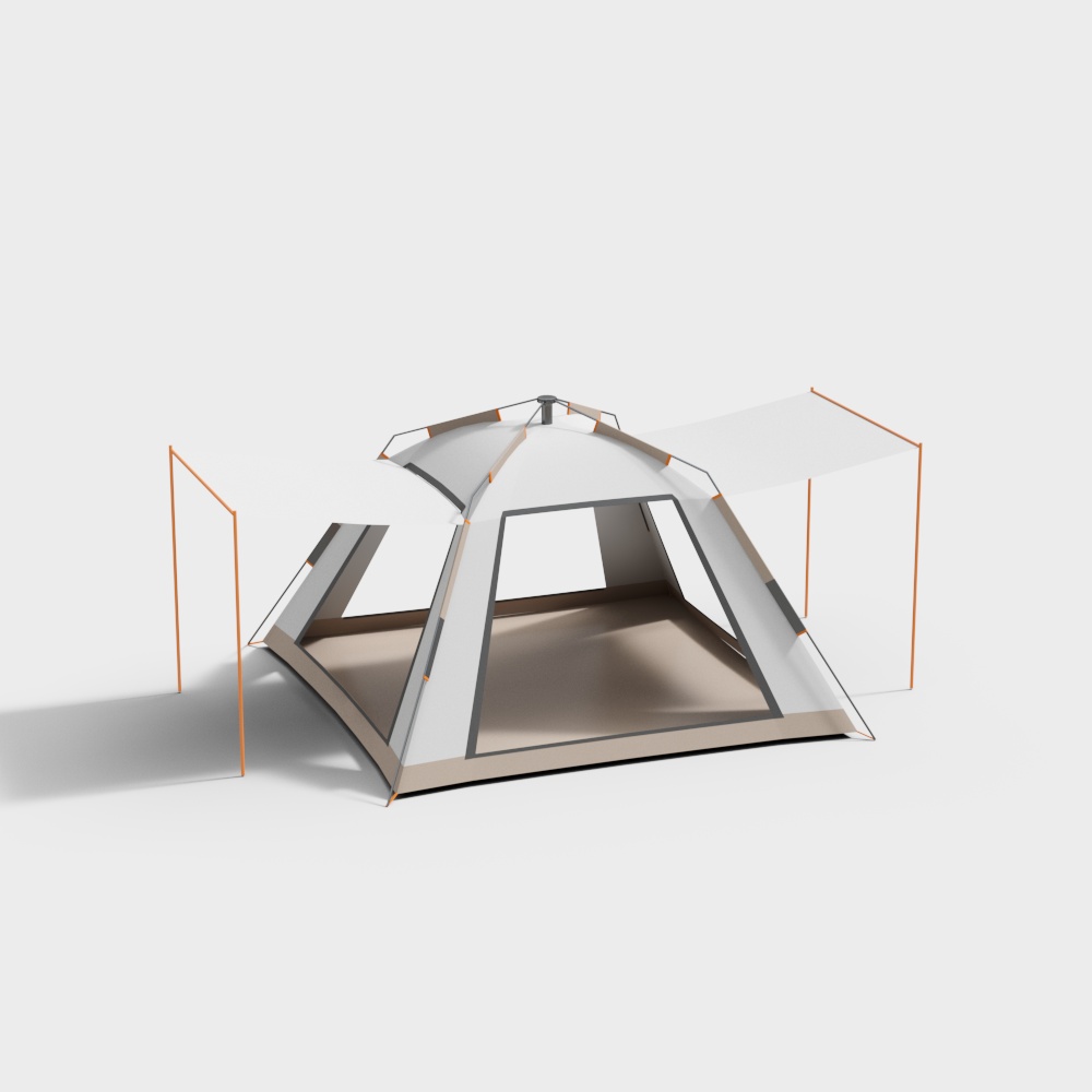 Low Polygon Camping Tent 3D Model – Cozy Outdoor Design