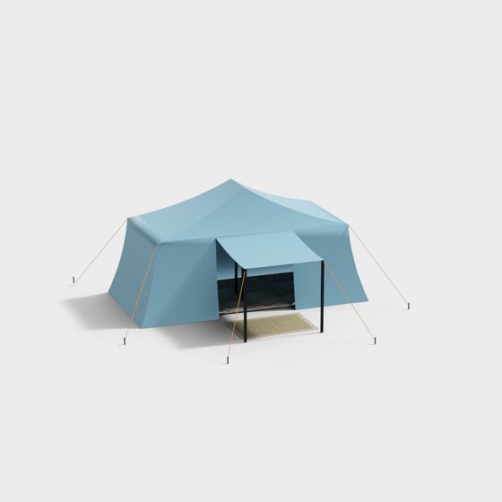 Elegant Low-Polygon Tent 3D model for Creative Designs