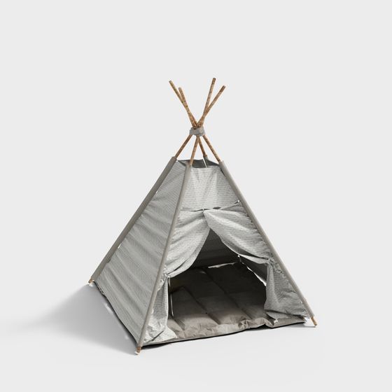 Delightful Low-Polygon Tent 3D model for Creative Spaces