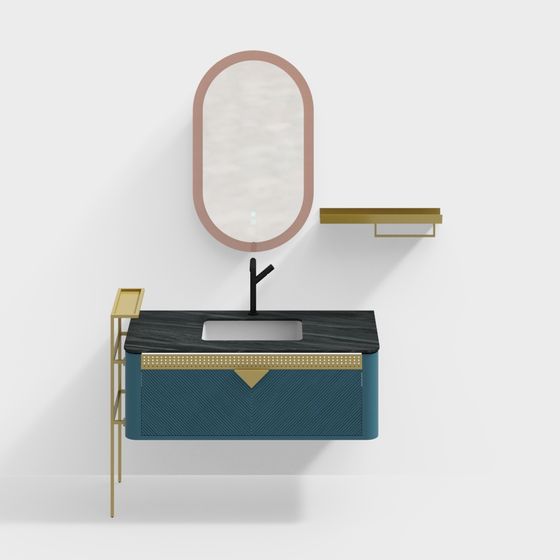 Modern Polished Bathroom Cabinet 3D model