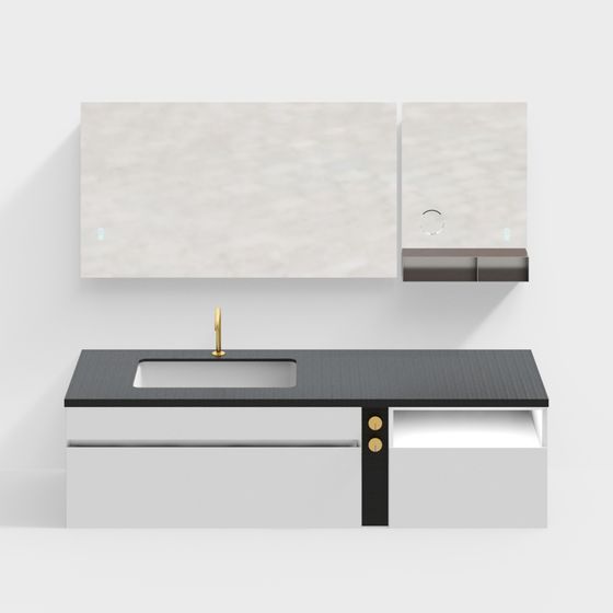 Modern Minimalist Bathroom Cabinet 3D model