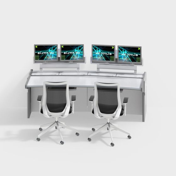 Contemporary Office Workstation 3D model for Creative Spaces