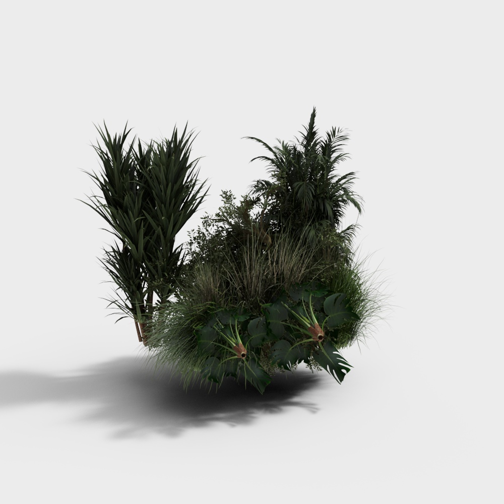 Modern landscape plant pile