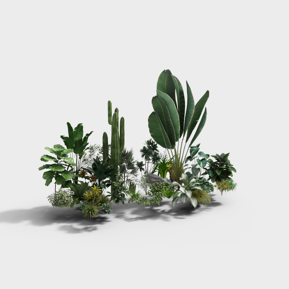 Modern landscape plant pile