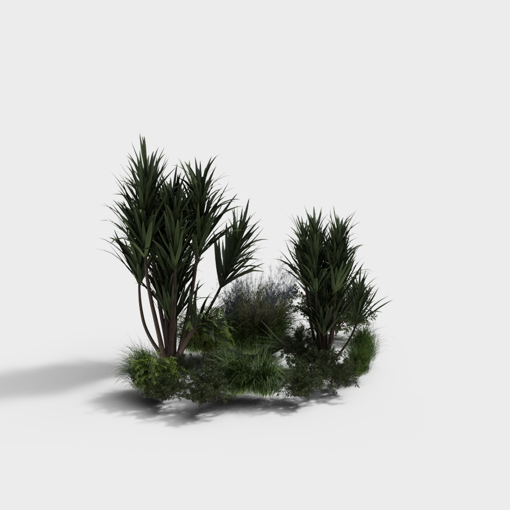 Modern landscape plant pile