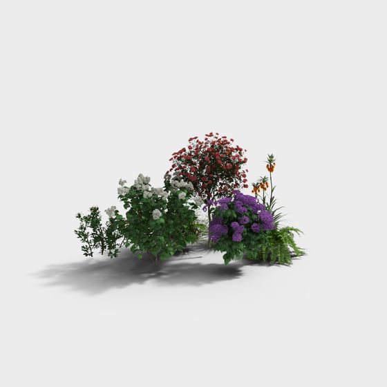 Vibrant Flower Bed 3D model