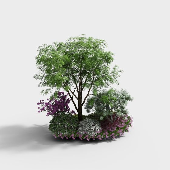 Vibrant Garden Scene 3D model for Creative Work