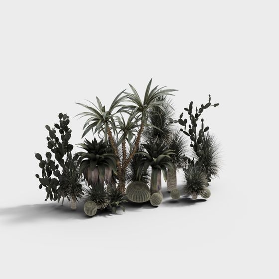 Desert Oasis Low-Poly 3D Model