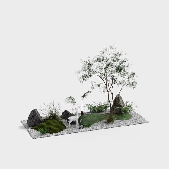 Low-Polygon Forest Path 3D model