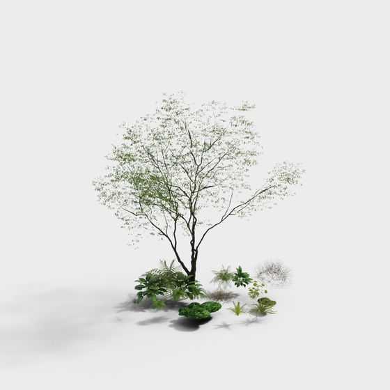 Lively Low-Polygon Tree 3D Model for Nature-Inspired Designs