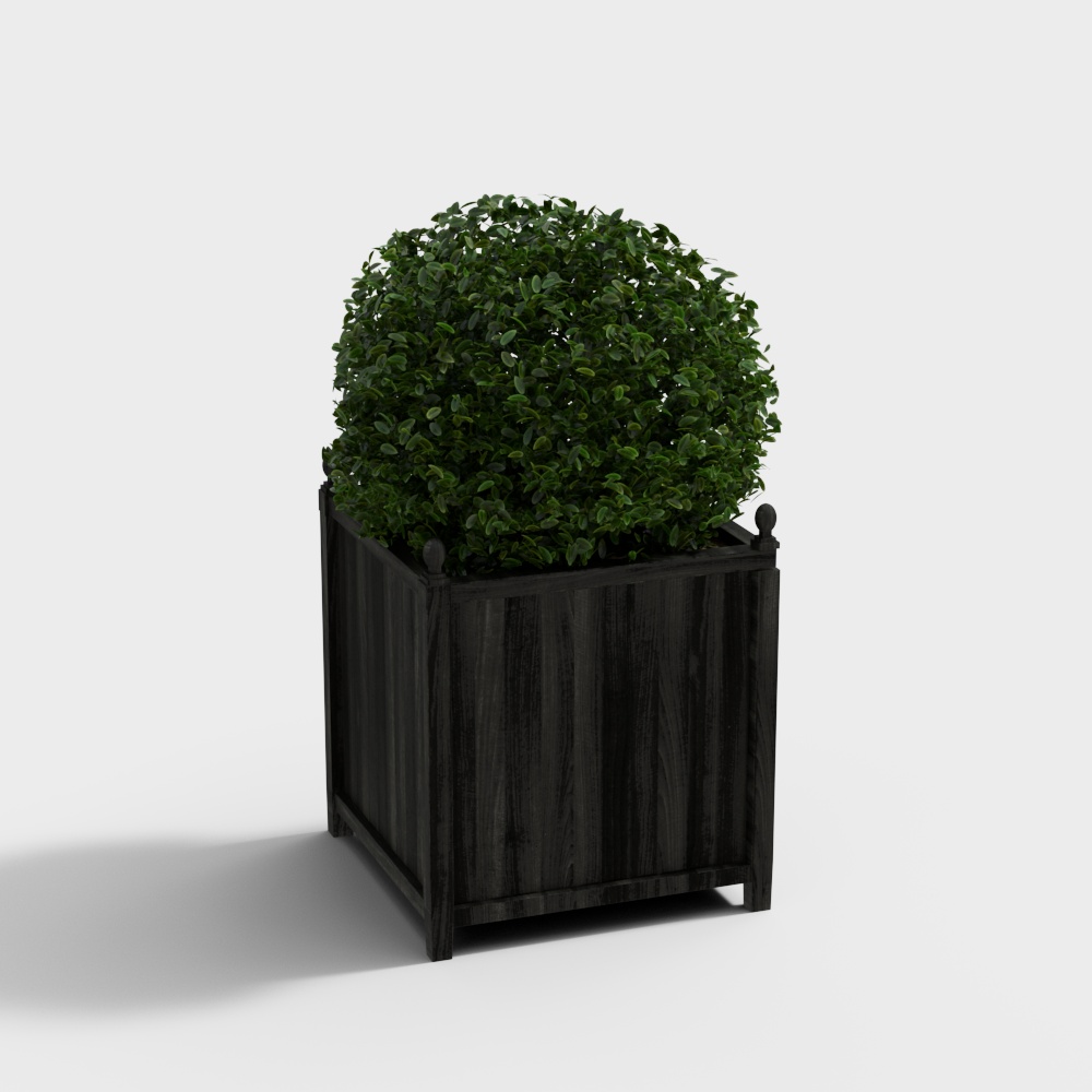 Modern flower box wooden flower bed for courtyard