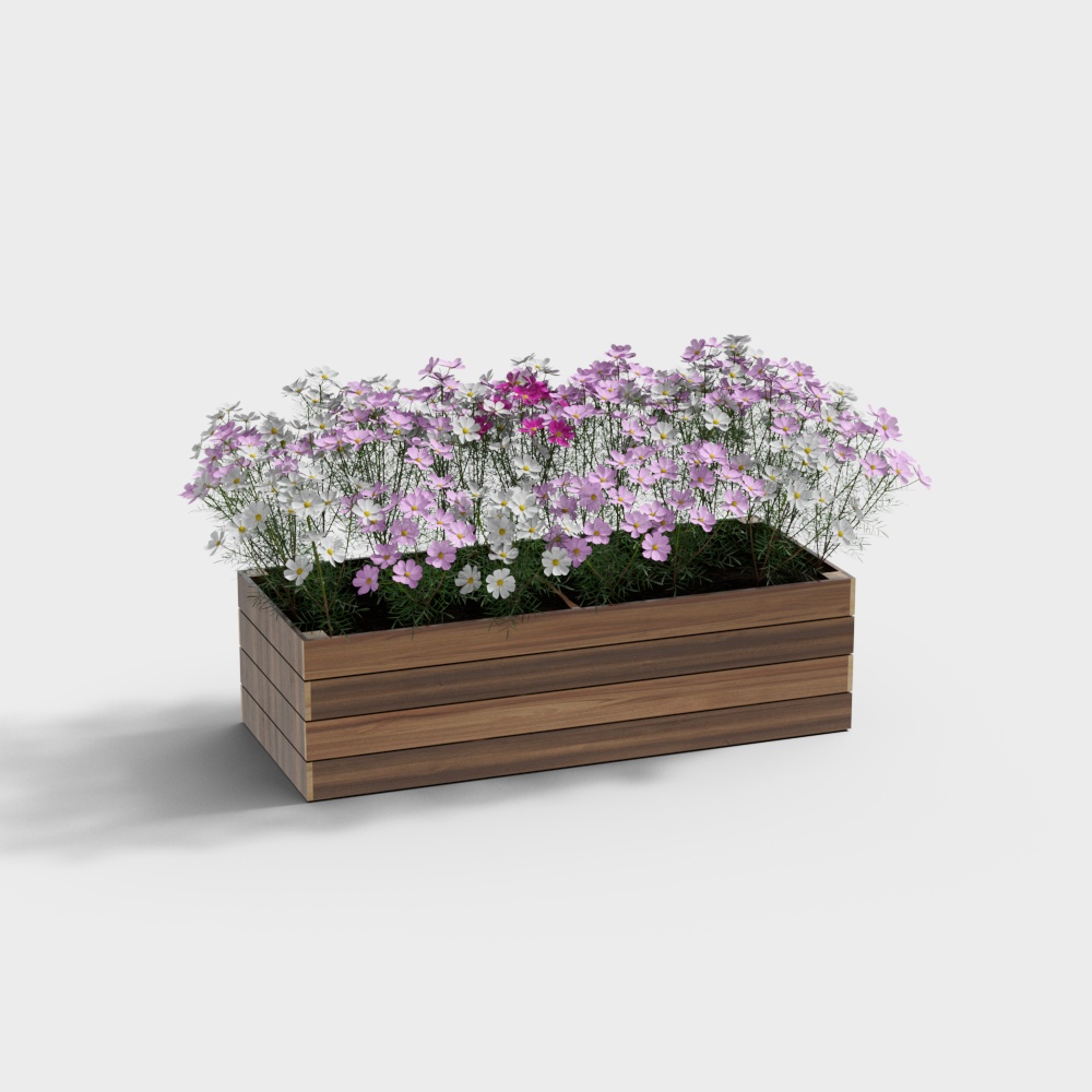 Modern flower box wooden flower bed for courtyard