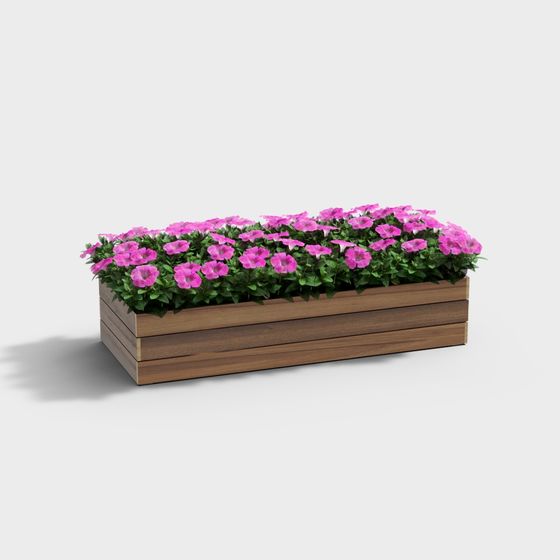 現代庭院木製花箱