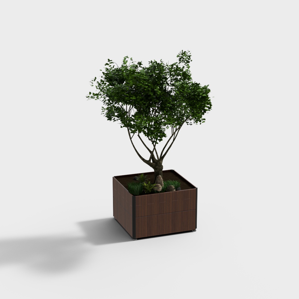 모던 야외 목재 화단