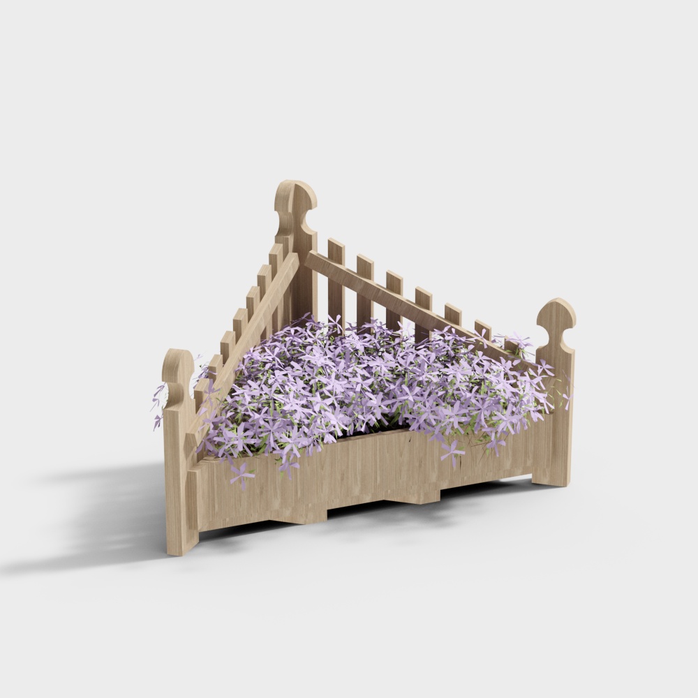 Modern flower box wooden flower bed for courtyard