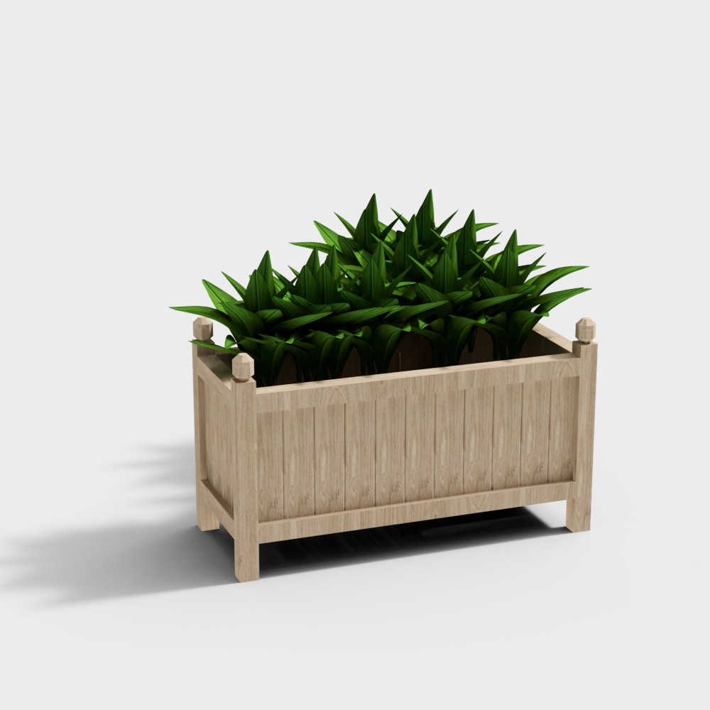 Modern flower box wooden flower bed for courtyard