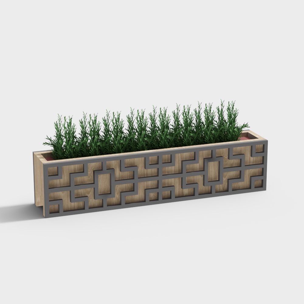 Modern flower box wooden flower bed for courtyard