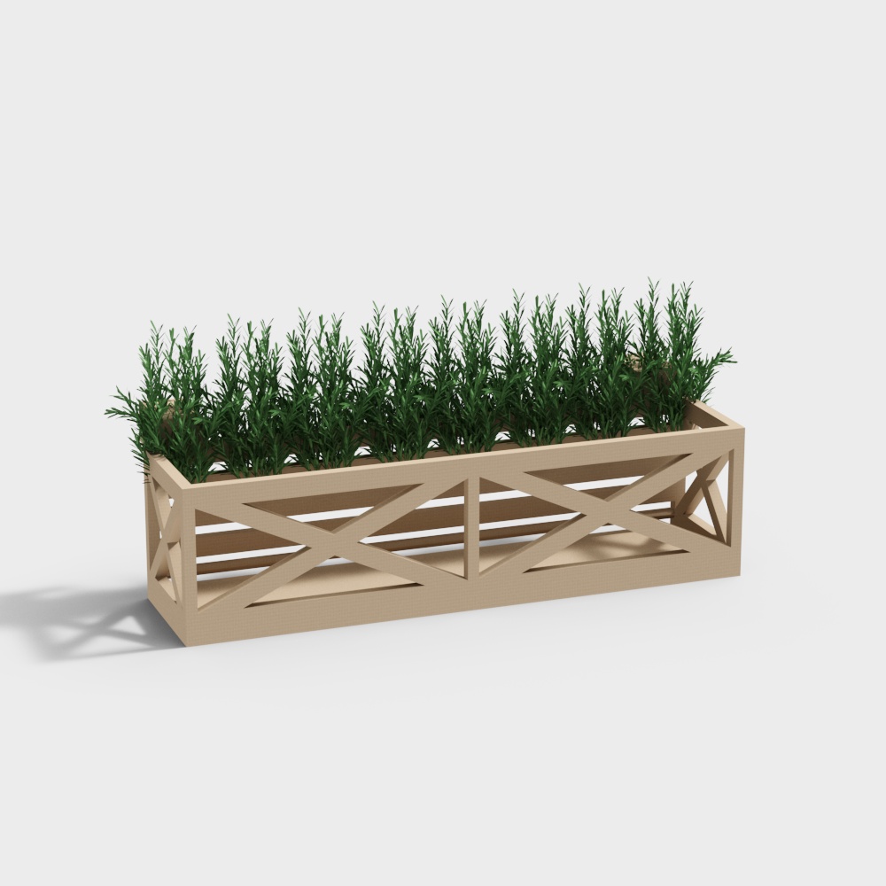 Modern flower box wooden flower bed for courtyard
