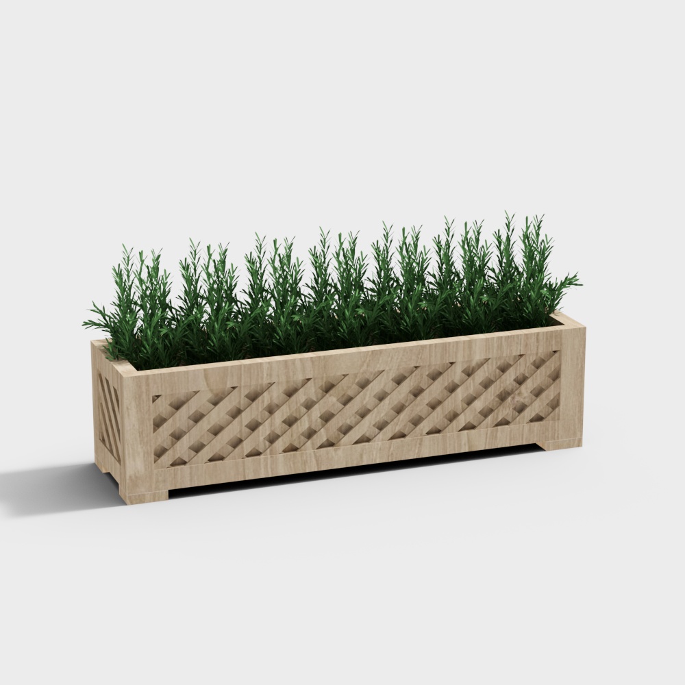 Modern flower box wooden flower bed for courtyard