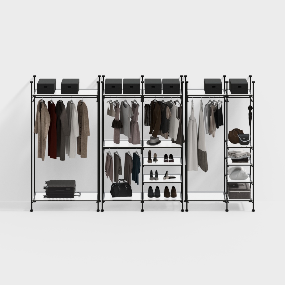 Perchero de ropa de estilo industrial