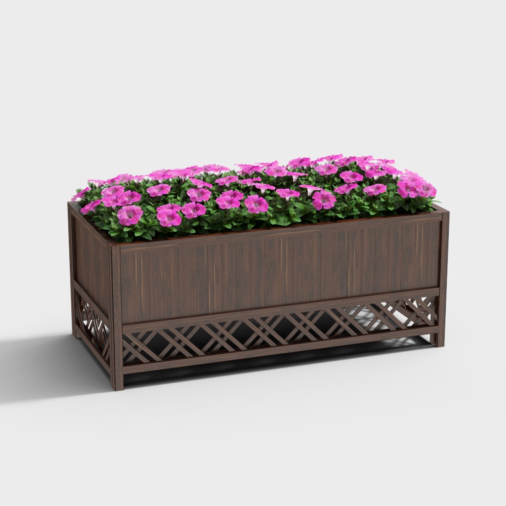 Hộp hoa bằng gỗ cho vườn hiện đại