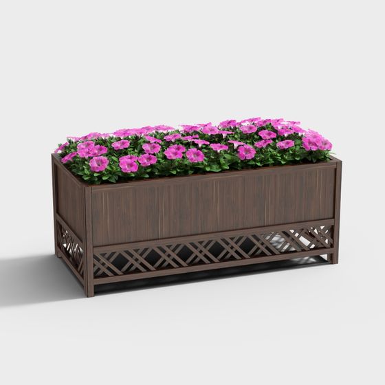 Hộp hoa bằng gỗ cho vườn hiện đại