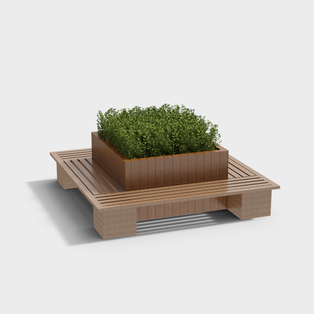Modern flower box wooden flower bed for courtyard