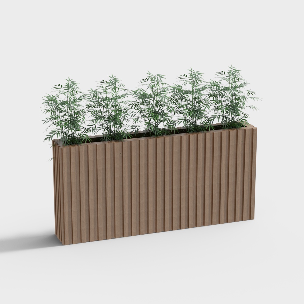 Modern Bamboo Planter 3D model