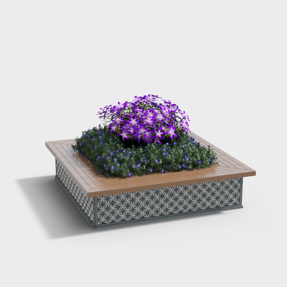 Modern flower box wooden flower bed for courtyard