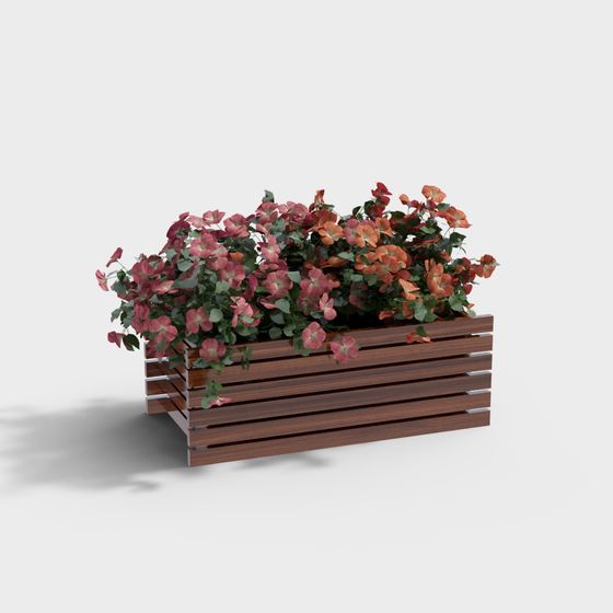 Hộp hoa bằng gỗ cho vườn hiện đại