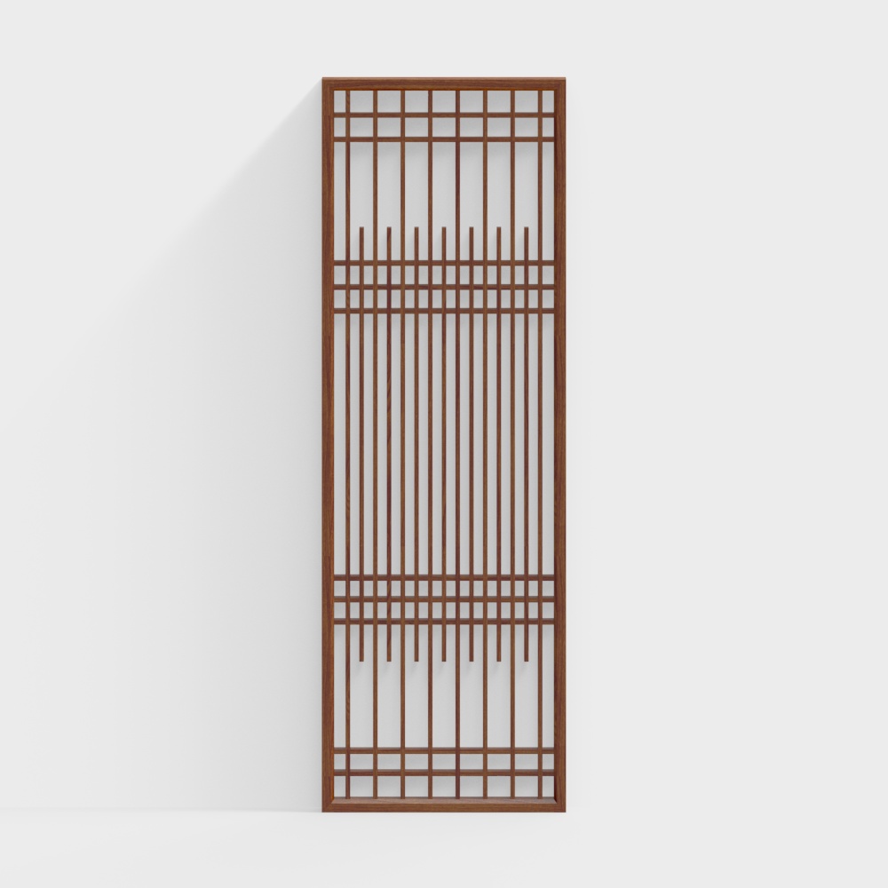 Elegant Low-Polygon Screen 3D Model – Eastern Style Divider